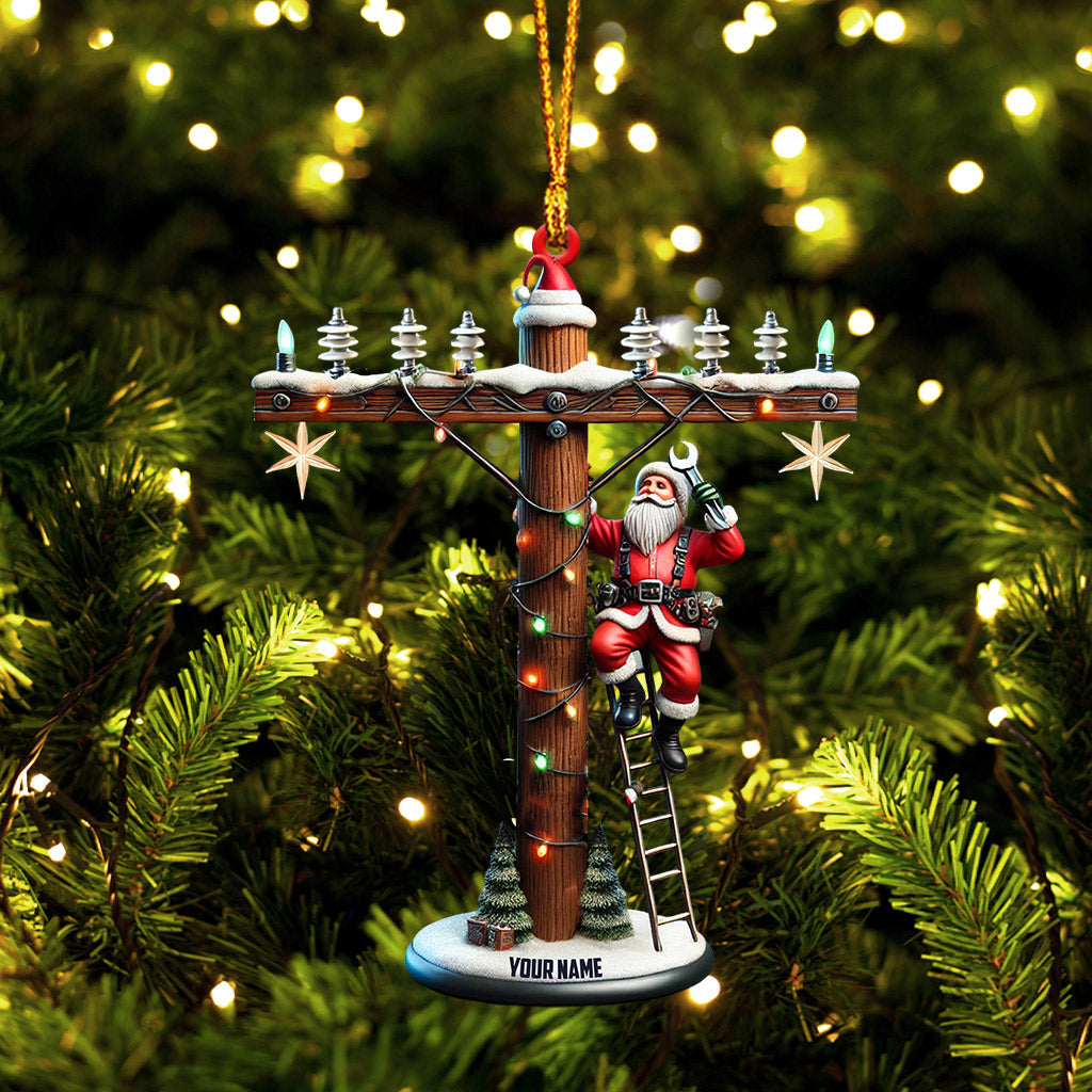 Blisscorners Santa Electrician Christmas Ornament, Personalized Ornament2D Flat LM2211