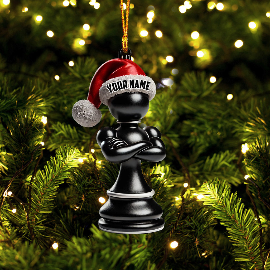 Blisscorners Black And White Chess Christmas Ornament, Personalized Ornament2D Flat LM2211