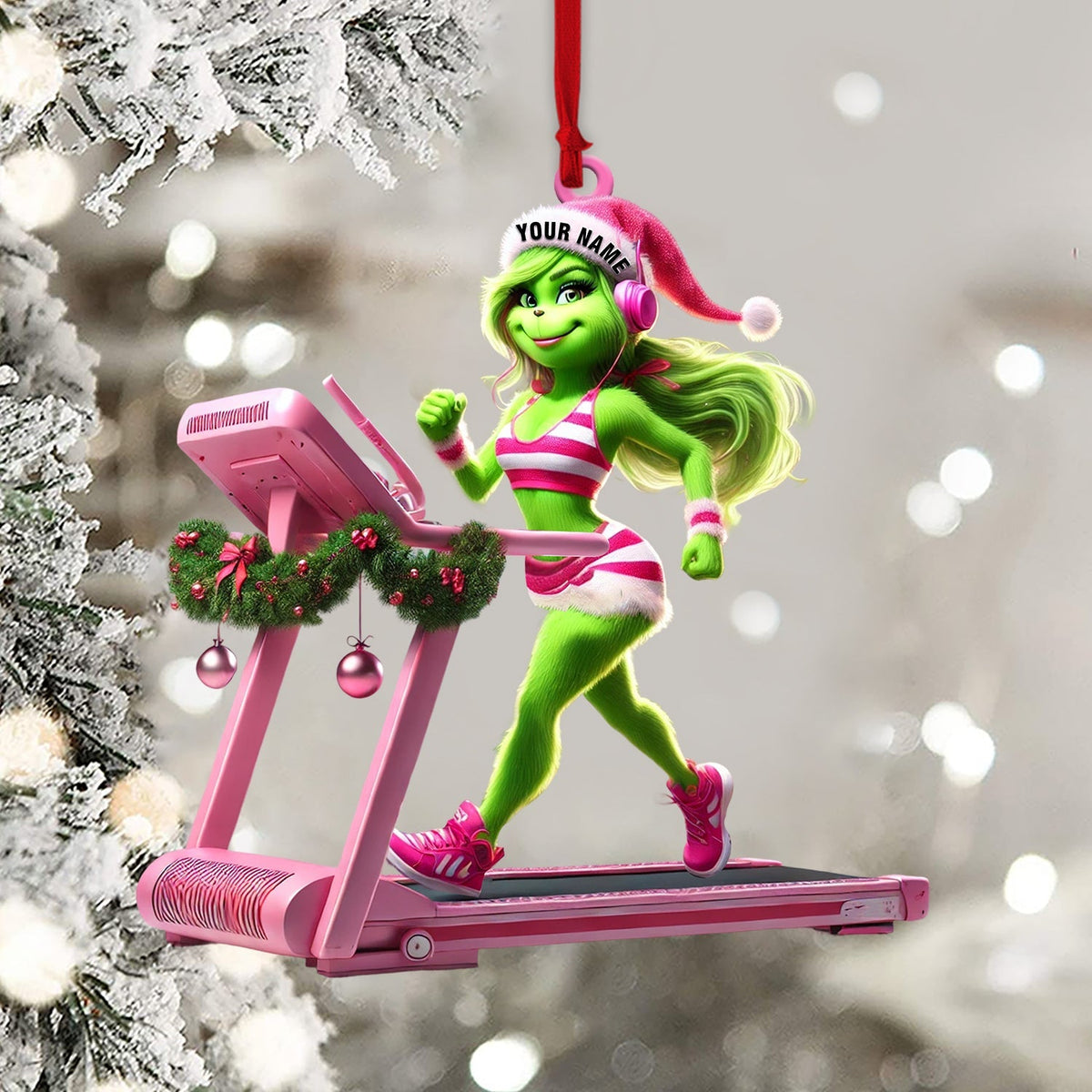 Blisscorners ELF Treadmill Decor Christmas Ornament, Personalized Ornament2D Flat LM2211