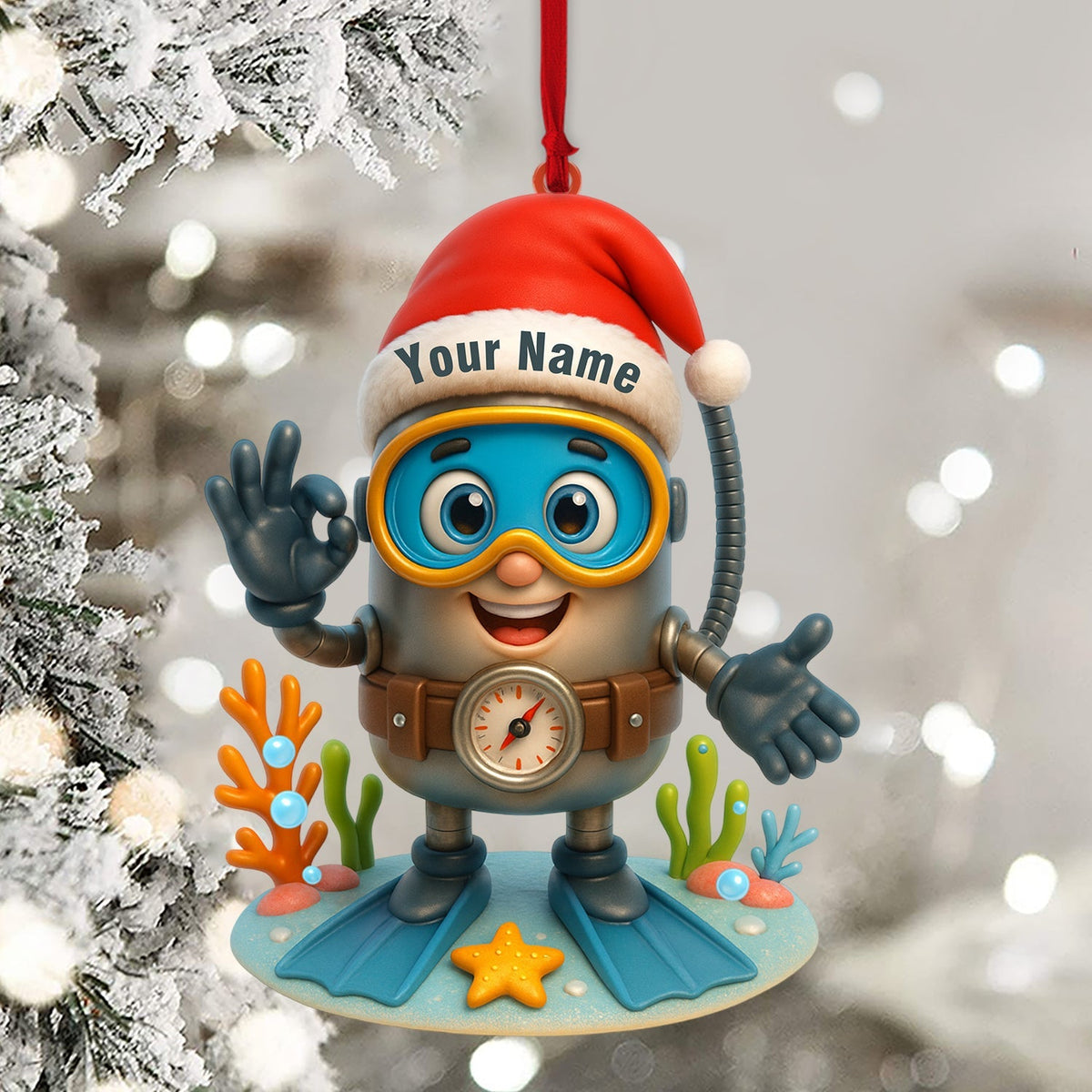 Blisscorners Diver, Home Decor, Christmas Ornament, Personalized Ornament52D Flat LM2111