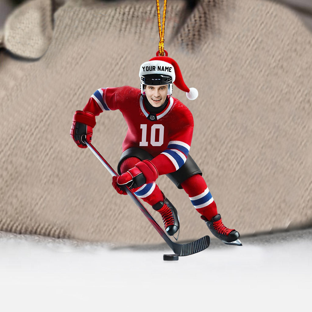 Blisscorners Hockey Christmas Home Decor Christmas Ornament, Personalized Ornament2D Flat LM2211