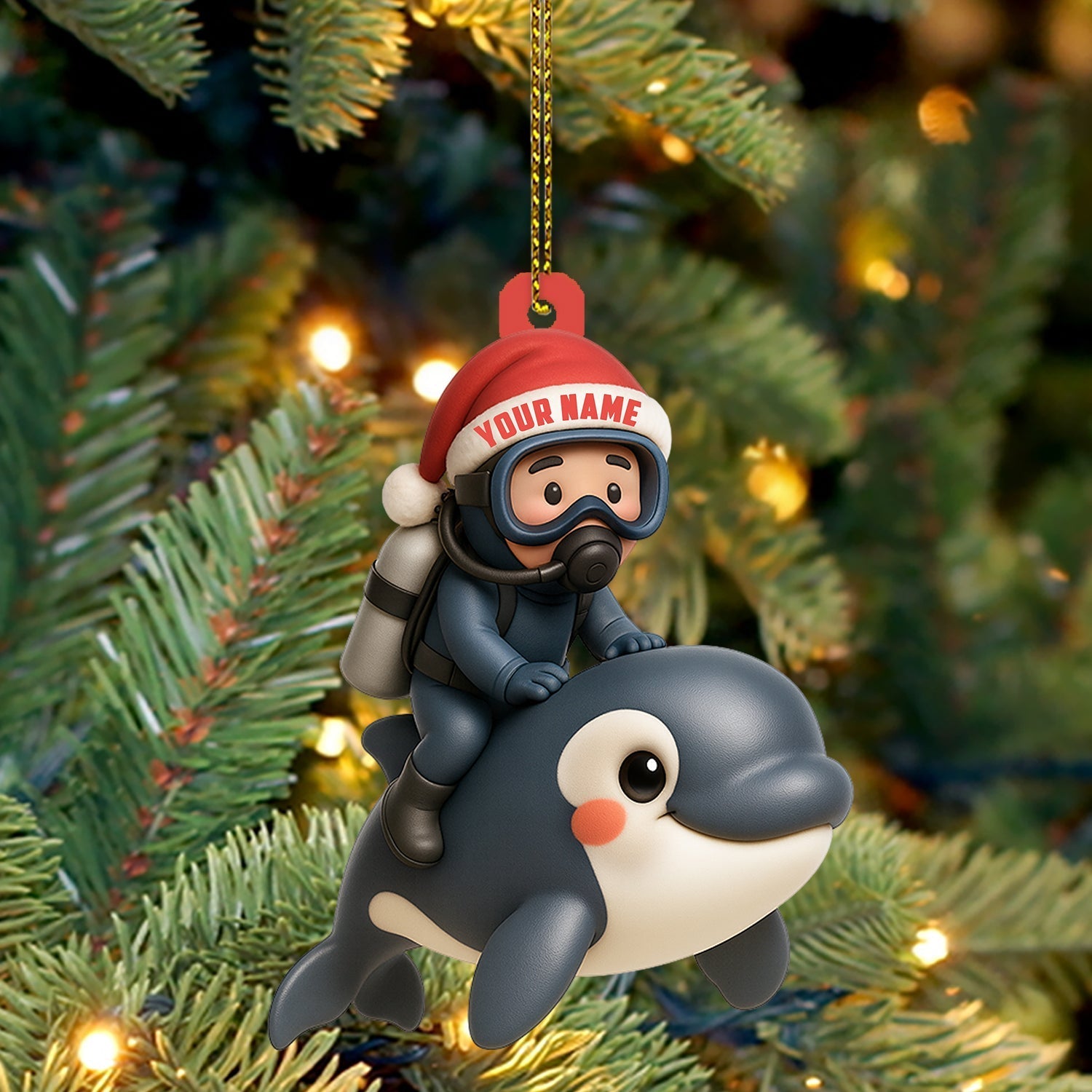 Blisscorners Diver, Home Decor, Christmas Ornament, Personalized Ornament42D Flat LM2111