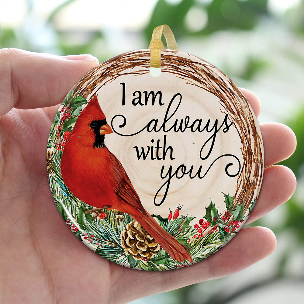 Blisscorners I Always With You - Custom Photo And Name- Personalized 2 Sides Ceramic Ornament - Gift For Family, Memorial Gift2D Flat LM2111
