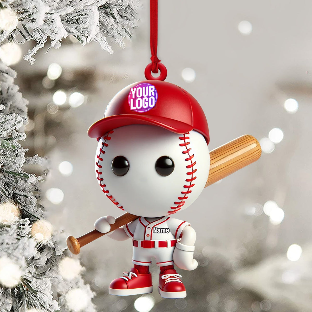 Blisscorners Baseball Christmas Ornament, Personalized Ornament2D Flat LM2211