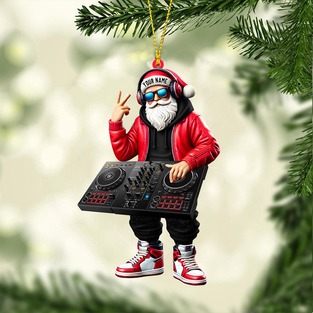 Blisscorners Santa DJ Home Decor Christmas Ornament, Personalized Ornament2D Flat LM2211