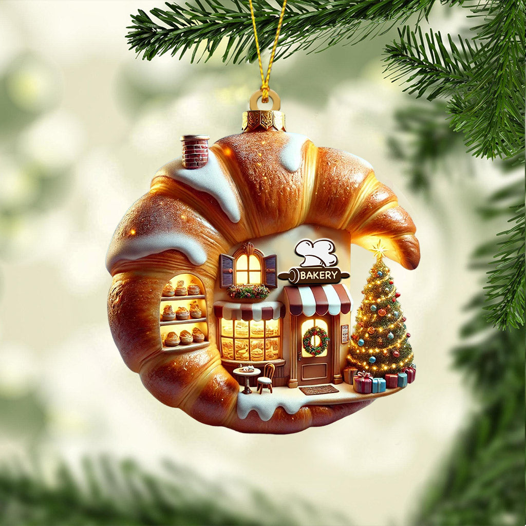 Blisscorners Croissant Shop Home Decor Christmas Ornament, Personalized Ornament2D Flat LM2211