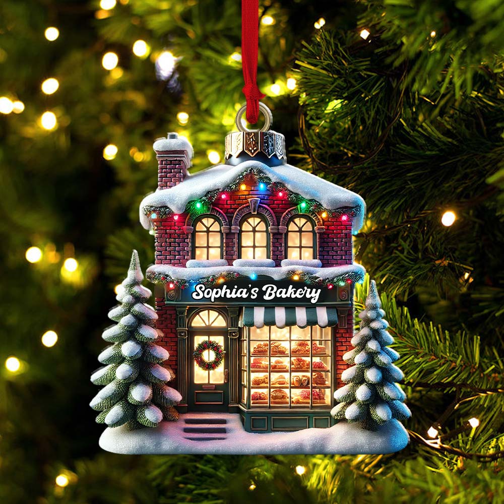 Blisscorners Custom Christmas House Ornament, Personalized Ornament2D Flat LM2211