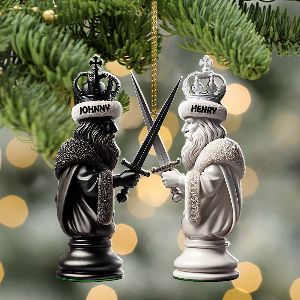 Blisscorners Custom Name Chess Ornament, Chess Lover Christmas Gift2D Flat LM2111