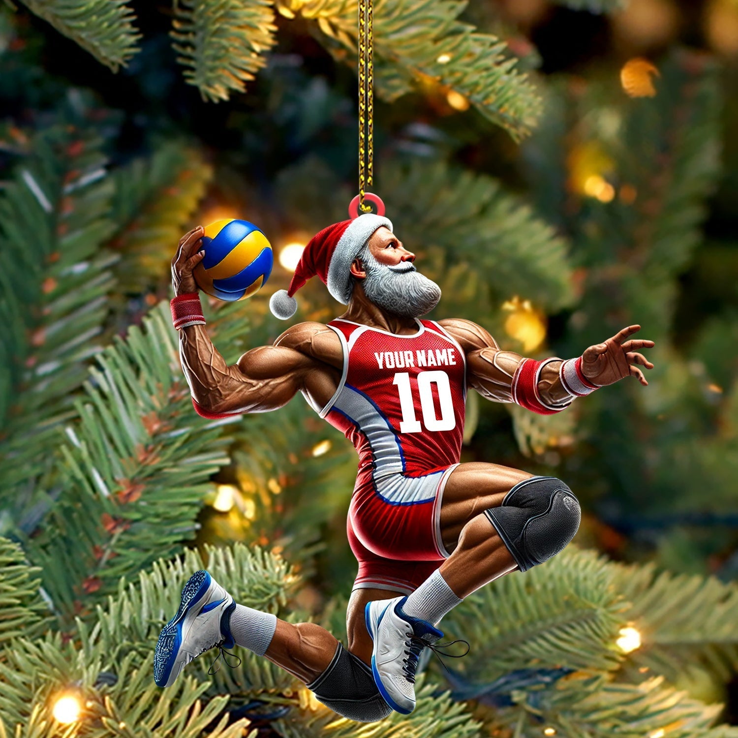Blisscorners Volleyball Santa Home Decor Christmas Ornament, Personalized Ornament2D Flat LM2211