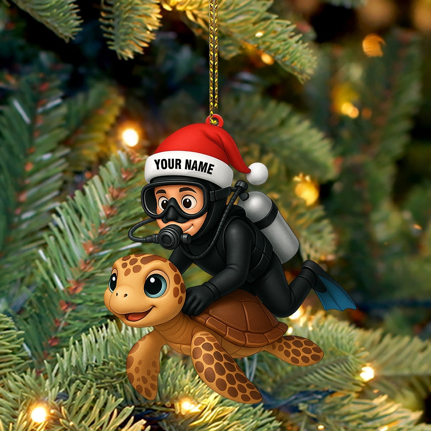 Blisscorners Diving, Sea Lover Home Decor, Christmas Ornament, Personalized Ornament92D Flat LM2111