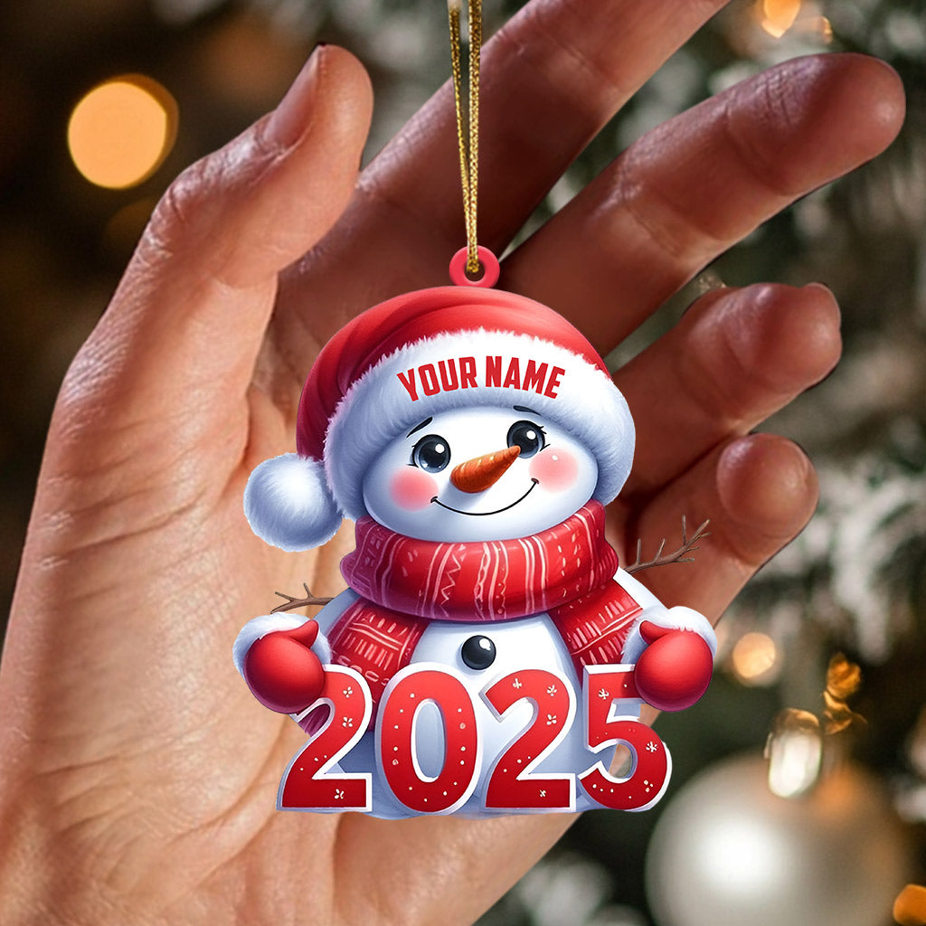 Blisscorners Cute Snowman 2025 Christmas Ornament, Personalized Ornament2D Flat LM2211