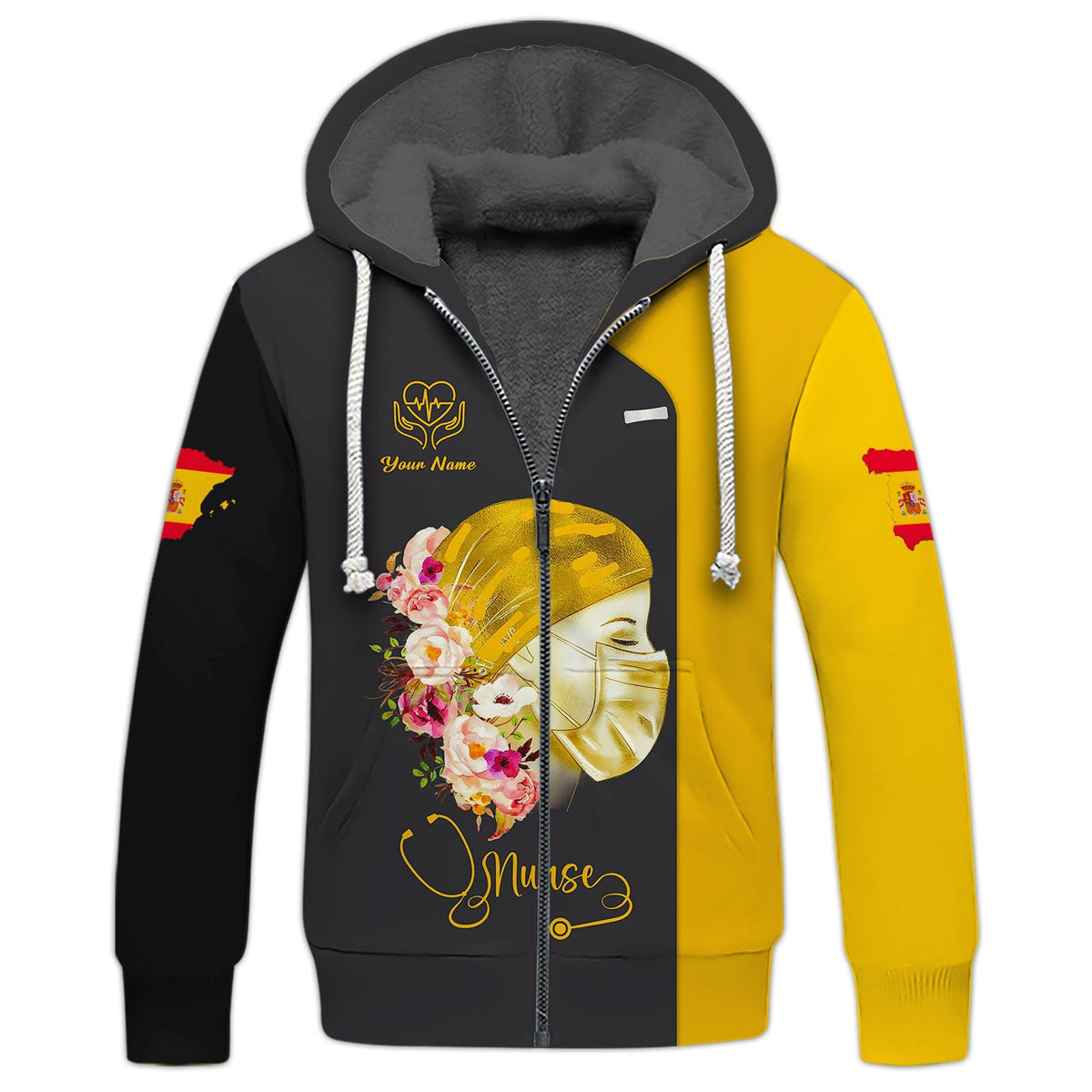 Blisscorners Personalized Nurse Shirt - Floral Compassion and Care