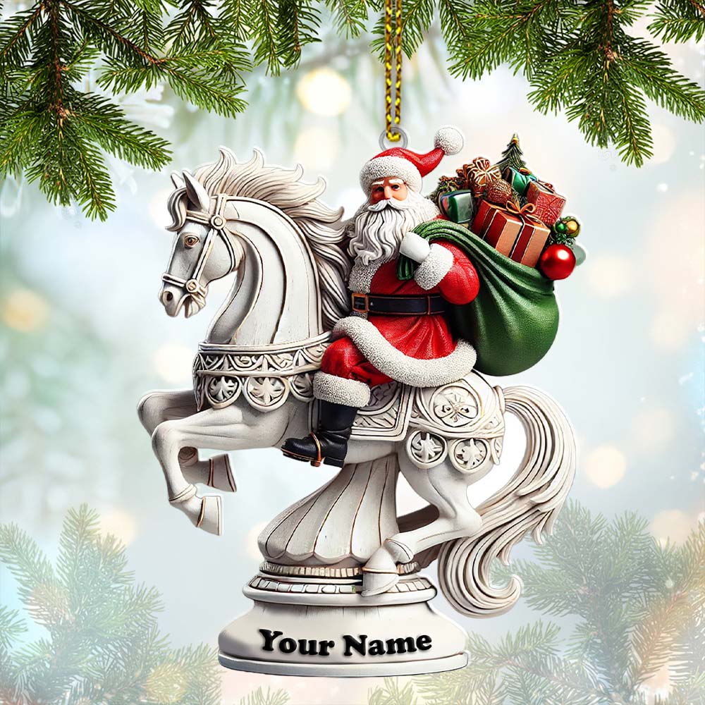 Blisscorners Chess Santa Christmas Ornament, Personalized Ornament2D Flat LM2211