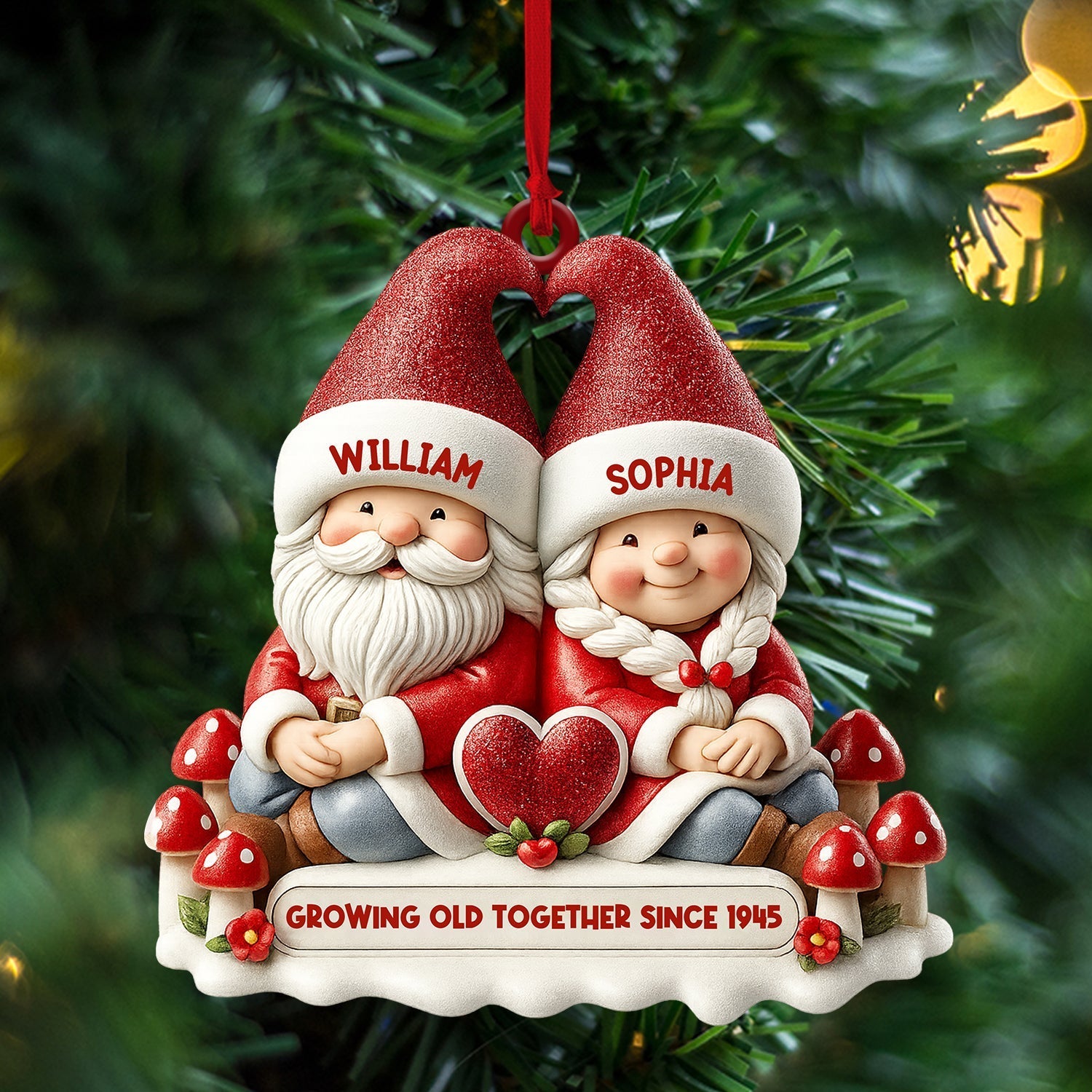 Blisscorners Growing Old Together Christmas, Home Decor, Christmas Ornament2D Flat LM2111