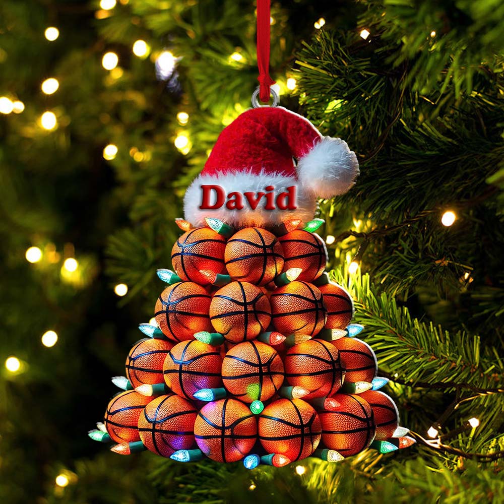 Blisscorners Custom Name Basketball Ornament, Basketball Lover Christmas Gift2D Flat LM2211