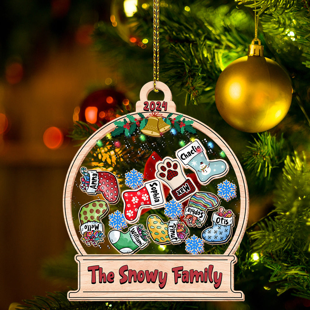 Blisscorners Personalized Shaker Ornament - Our Family - Custom Shaker Ornament2D Flat LM2211