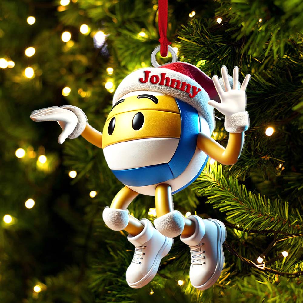 Blisscorners Custom Name Volleyball Ornament, Volleyball Lover Christmas Gift2D Flat LM2211