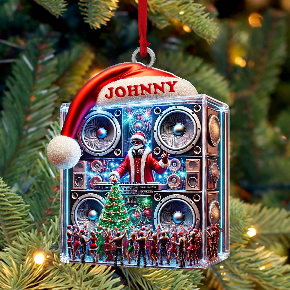 Blisscorners Swag DJ Santa Christmas Ornament, Personalized Ornament2D Flat LM2211