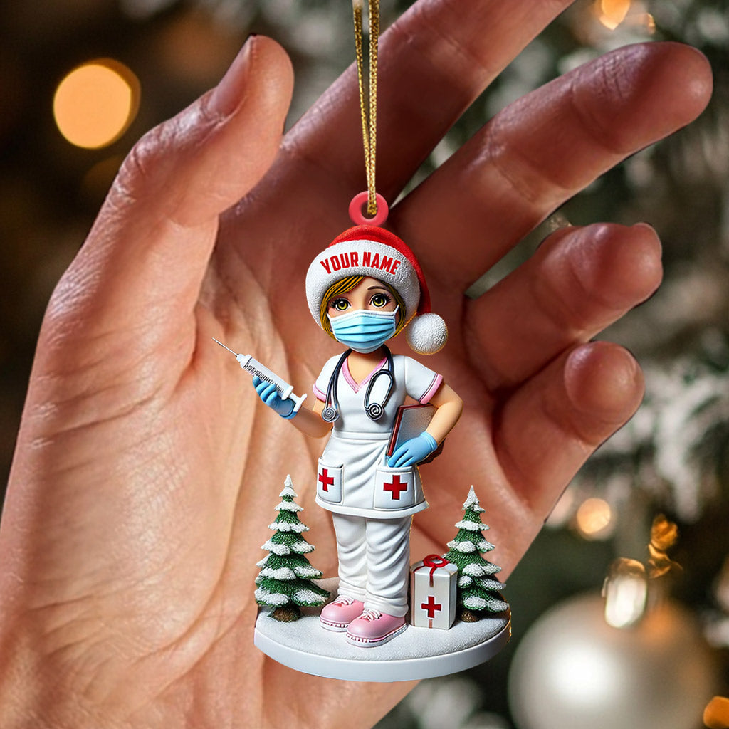 Blisscorners Nurse Christmas Ornament, Personalized Ornament2D Flat LM2211