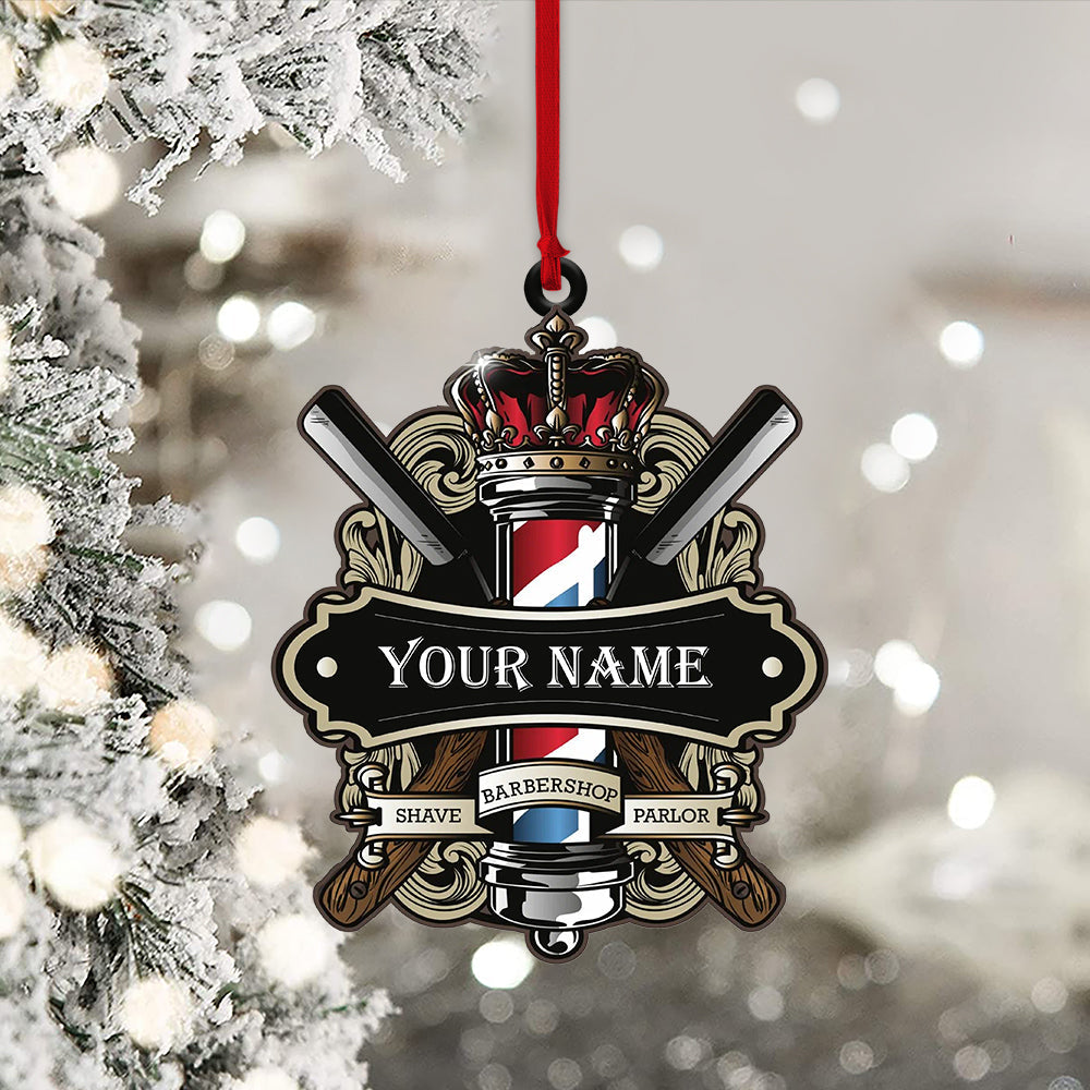 Blisscorners Custom Barber Shop Ornament, Personalized Ornament2D Flat LM2211