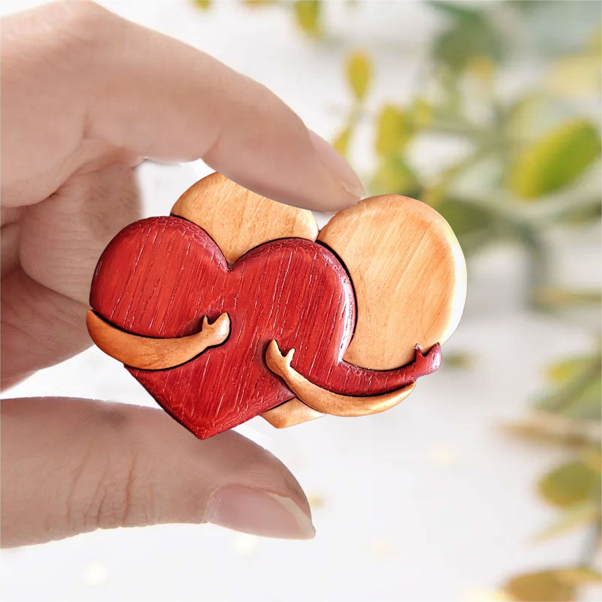 Blisscorners A Hug From My Heart For You, Couple Gift, Personalized Couple Puzzle Wooden2D Flat LM2111