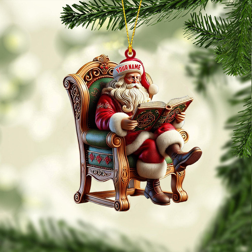 Blisscorners Santa Reading Book Christmas Ornament, Personalized Ornament2D Flat LM2211
