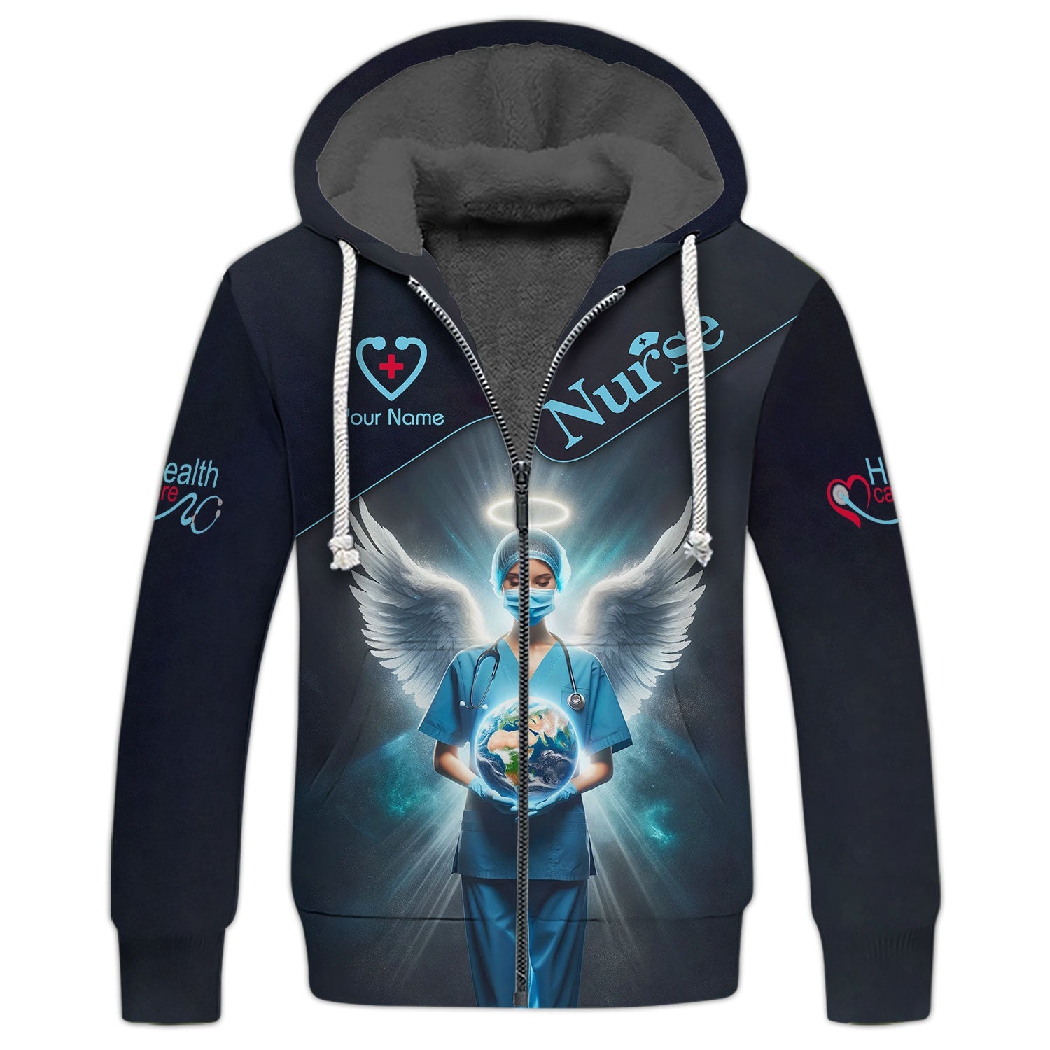 Blisscorners Personalized Nurse Shirts - Guardian Angel Nurse Design for Healthcare Heroes