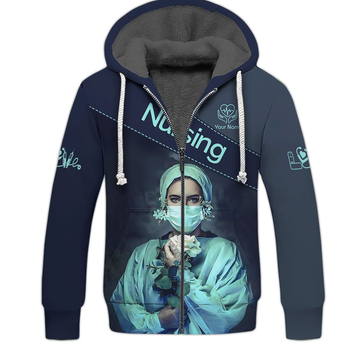 Blisscorners Personalized Nurse Shirt - Elegant Floral Elegance Meets Professional Pride