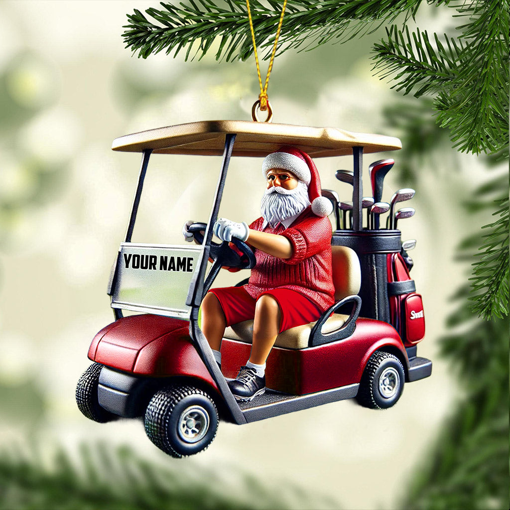 Blisscorners Golf Cart Santa Christmas Ornament, Personalized Ornament2D Flat LM2211