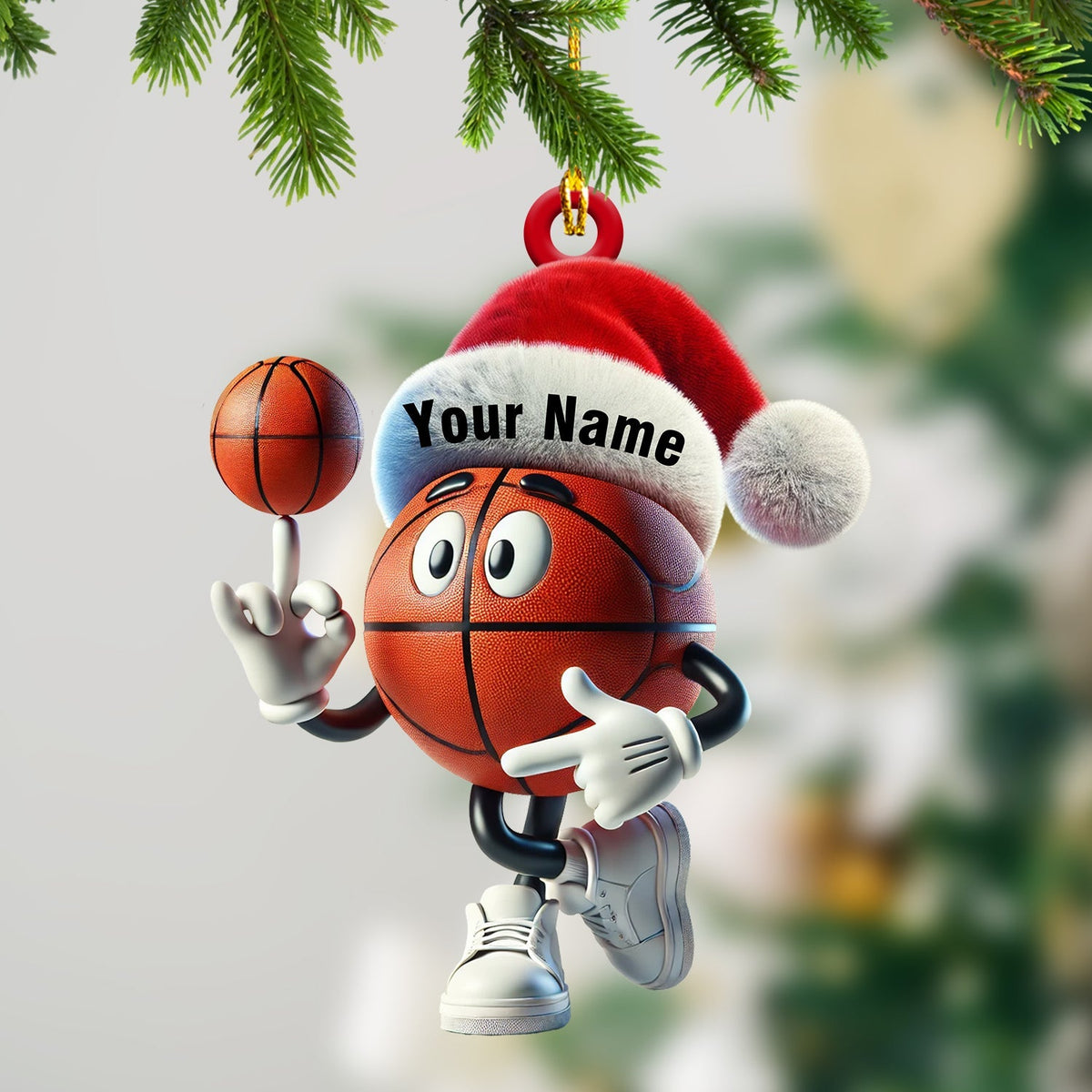 Blisscorners Basketball Playing Christmas Ornament, Personalized Ornament2D Flat LM2211