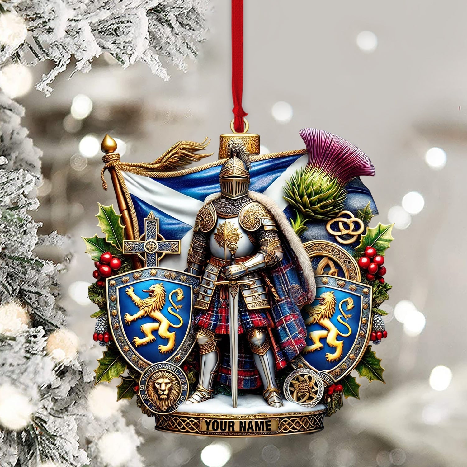 Blisscorners Scotland Lover Christmas Ornament, Personalized Ornament2D Flat LM2211