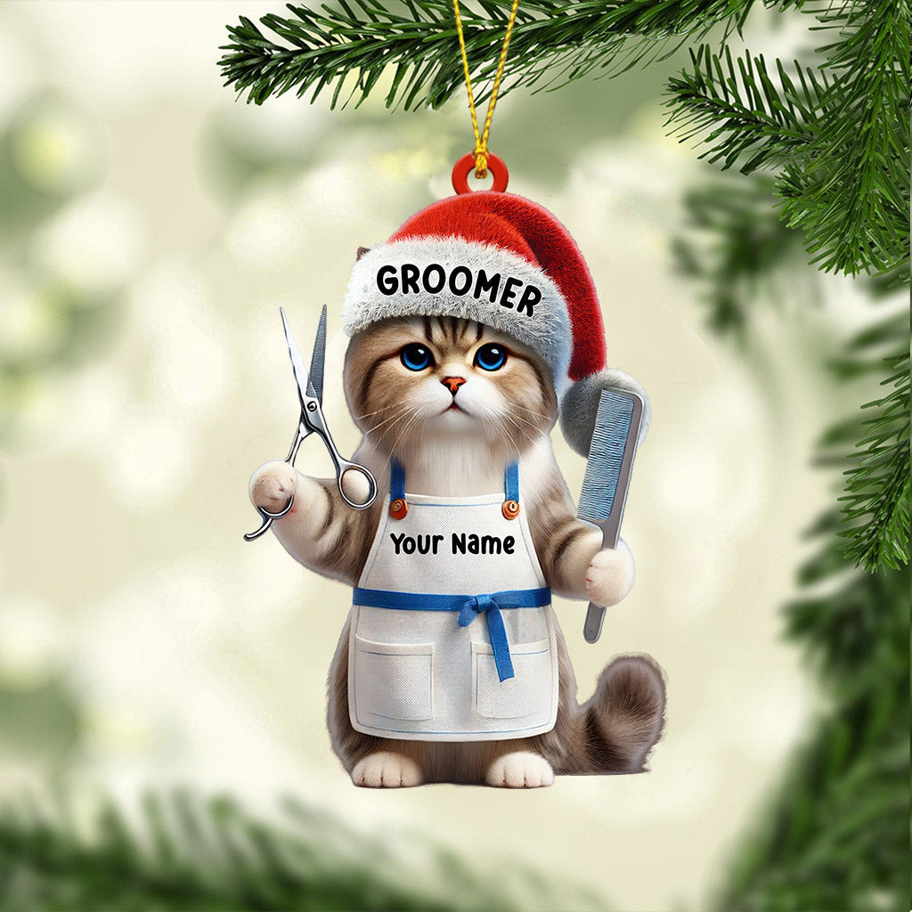 Blisscorners Groomer Cat Home Decor Christmas Ornament, Personalized Ornament2D Flat LM2211