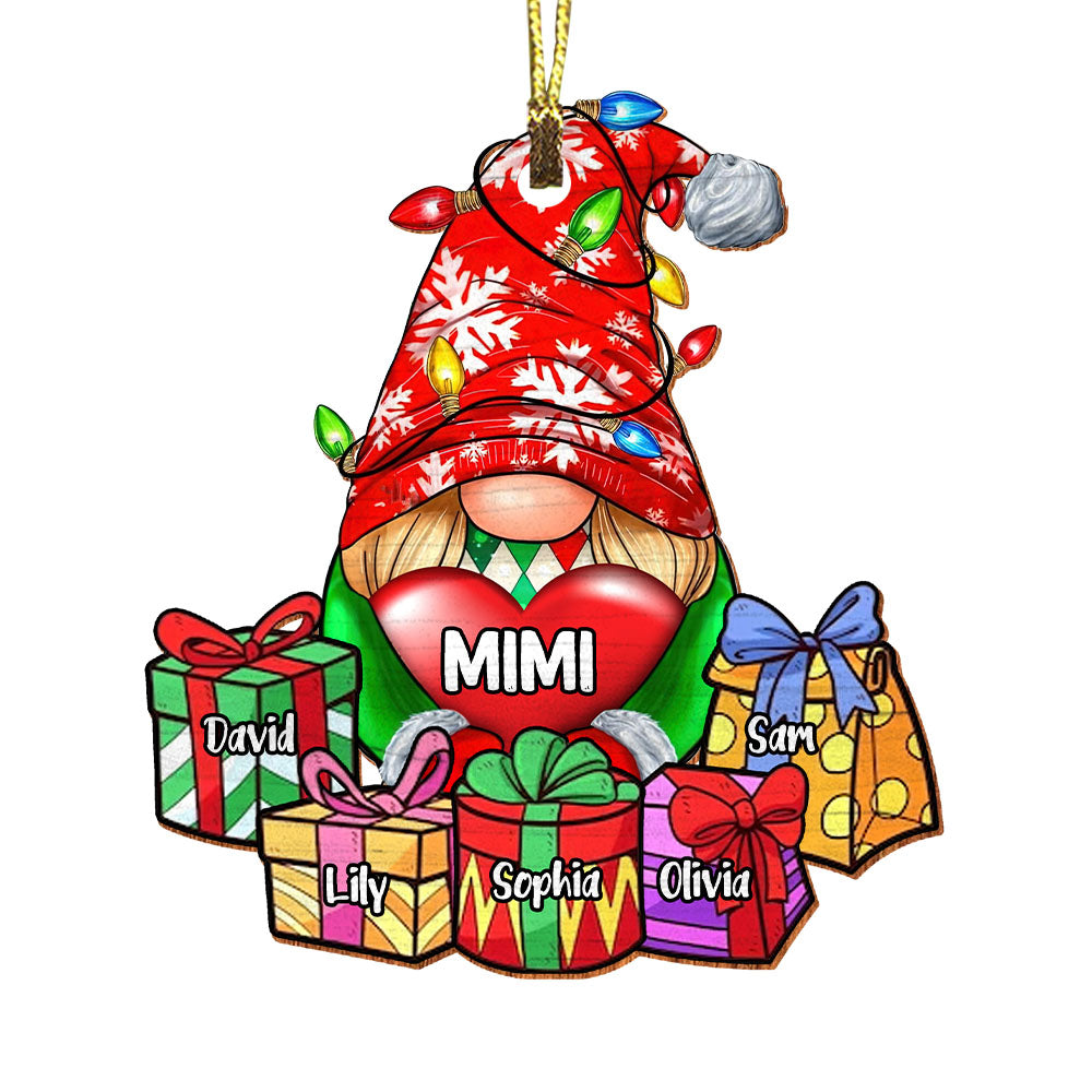 Blisscorners Merry Christmas With Kids - Custom Name - Personalized Custom Shaped Wooden Ornament, Christmas Gift2D Flat LM2111
