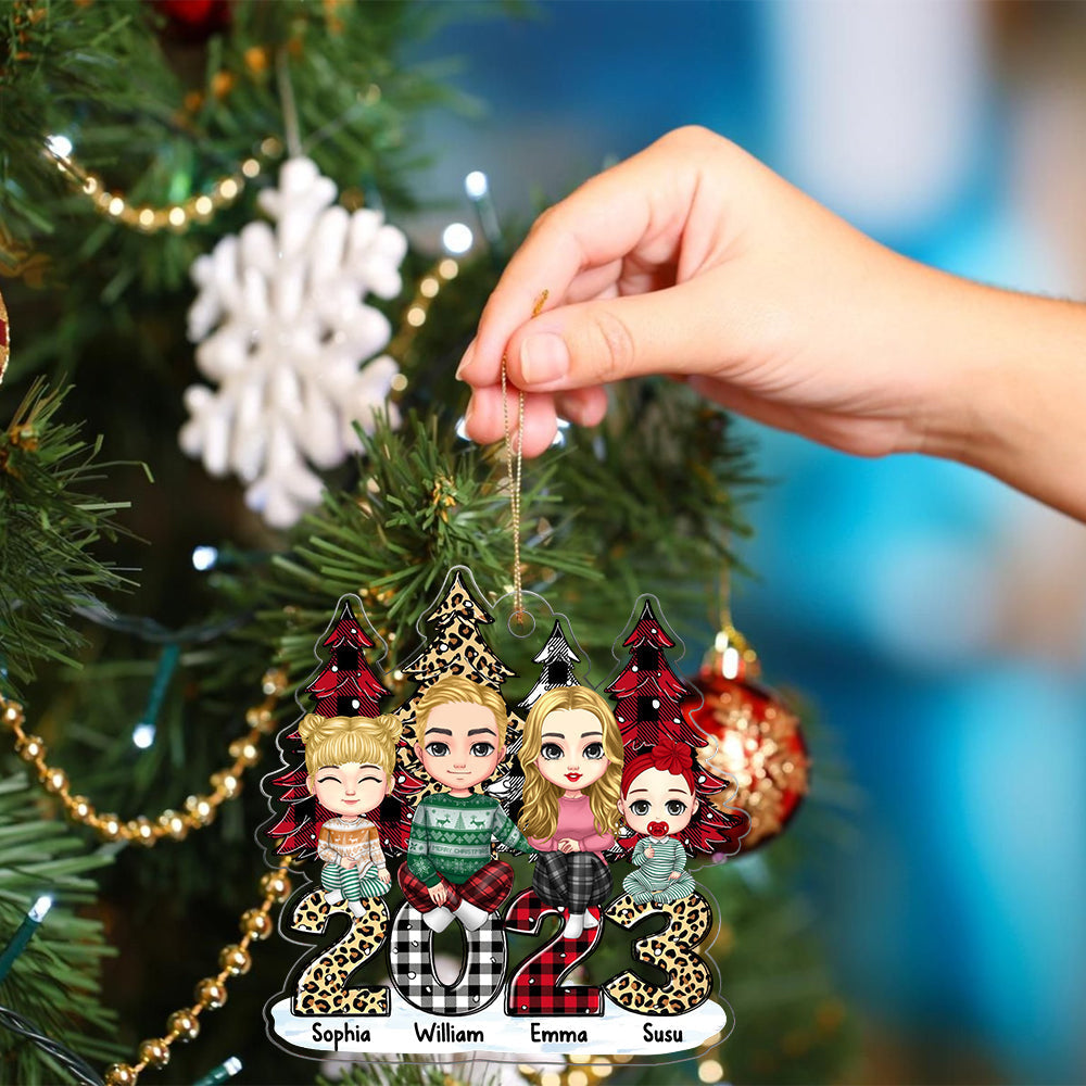 Blisscorners Merry Christmas Family Member - Personalized Acrylic Ornament - Gift For Family, Xmas Gift2D Flat LM2111