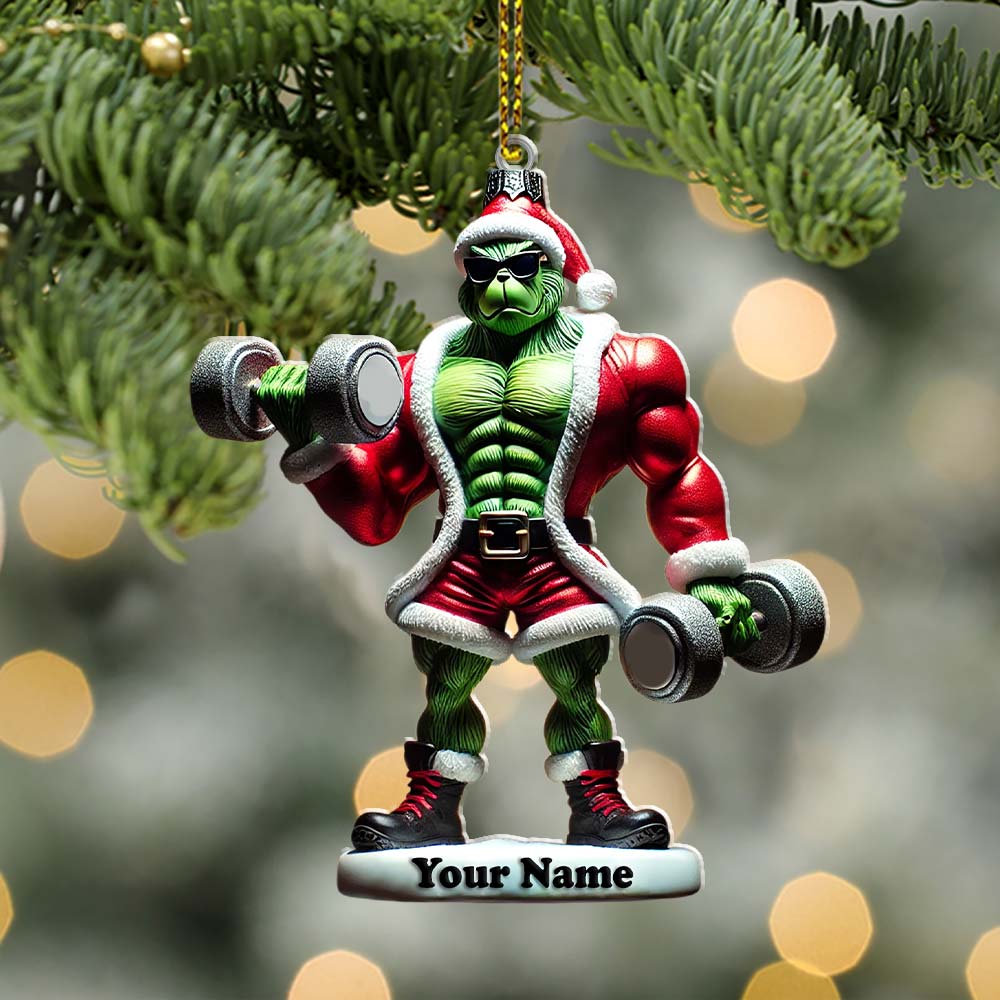 Blisscorners Gym Work Out ELF Christmas Ornament, Personalized Ornament, Gymnastics Christmas Gift2D Flat LM2211