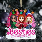 Blisscorners Christmas Besties Forever, Custom Appearances And Names - Personalized Acrylic Ornament2D Flat LM2111