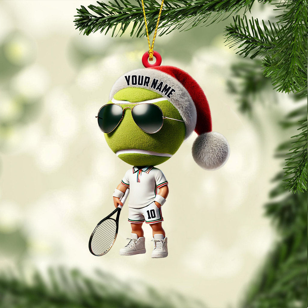 Blisscorners Cool Tennis Player Christmas Ornament, Personalized Ornament2D Flat LM2211