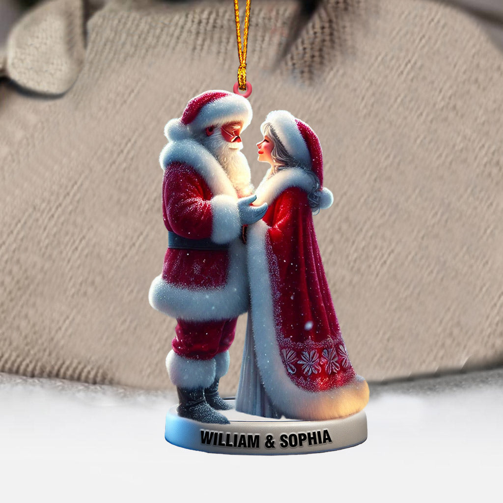 Blisscorners Santa Couple Christmas Ornament, Personalized Ornament2D Flat LM2211