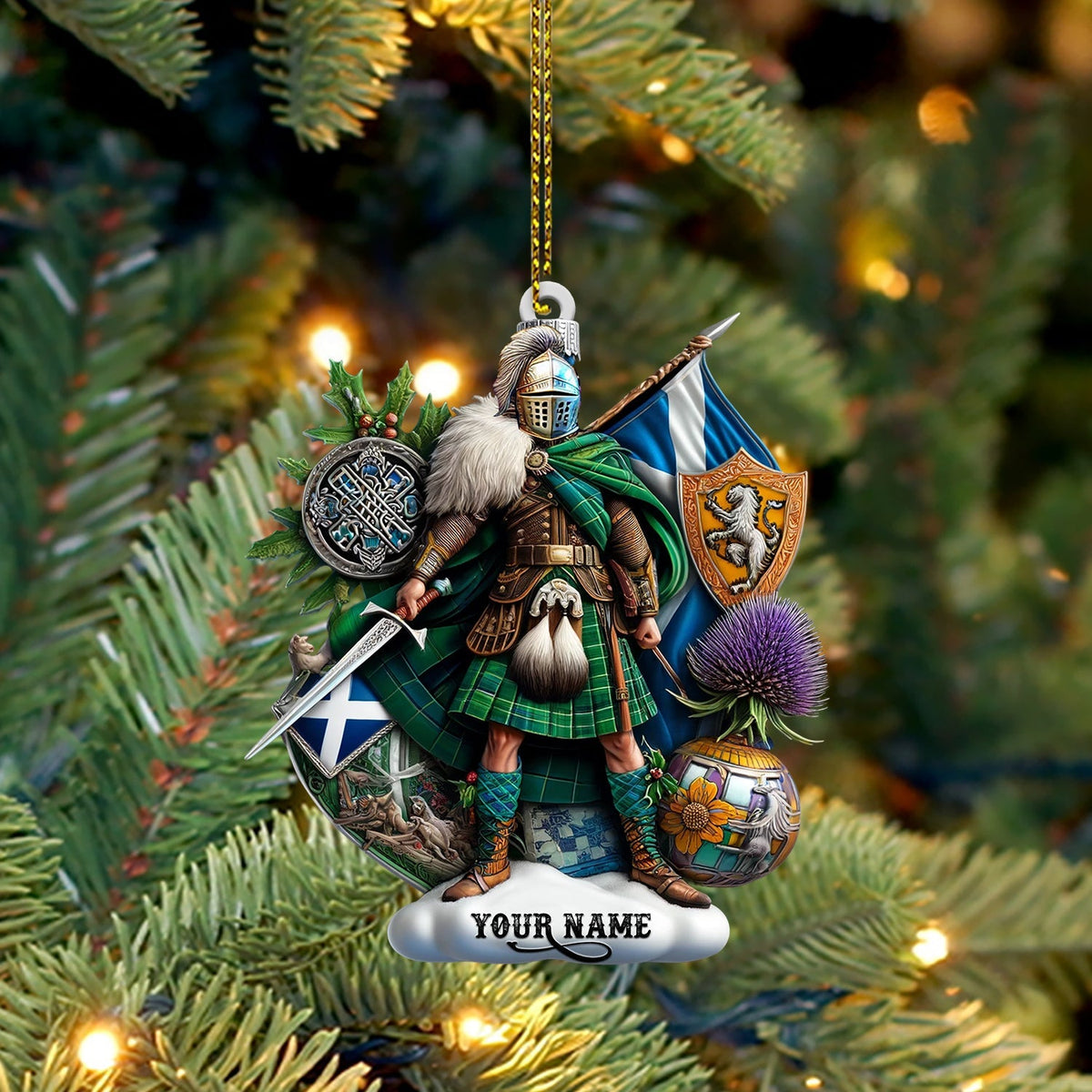 Blisscorners Scotland Lover Home Decor Christmas Ornament, Personalized Ornament2D Flat LM2211