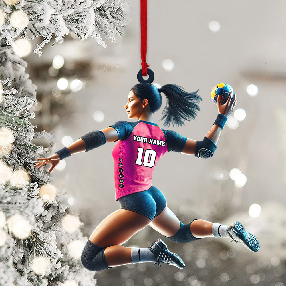 Blisscorners Custom Ornament, Handball Woman Ornament, Christmas Decor2D Flat LM2211