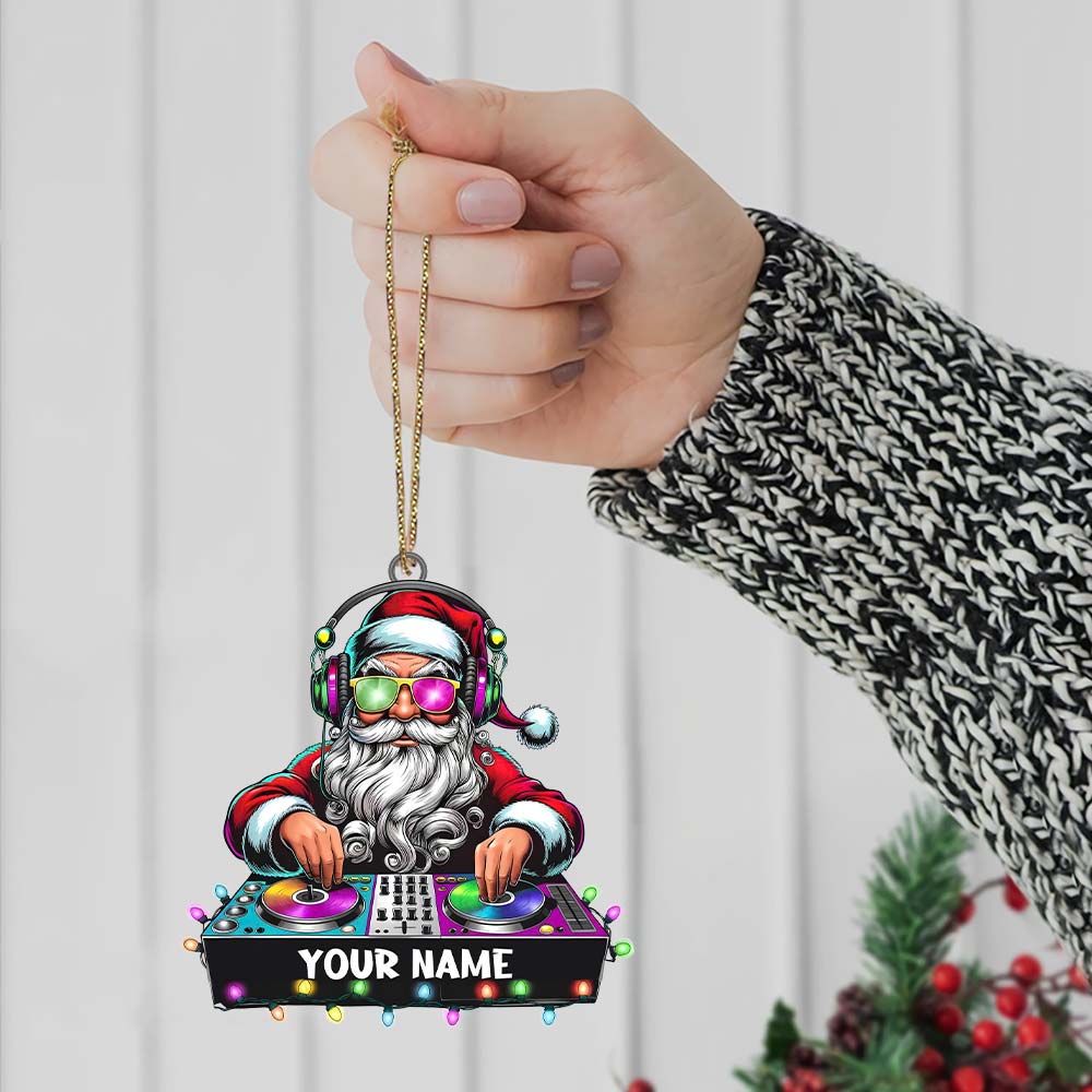 Blisscorners DJ Santa Ornament, Personalized Ornament2D Flat LM2211