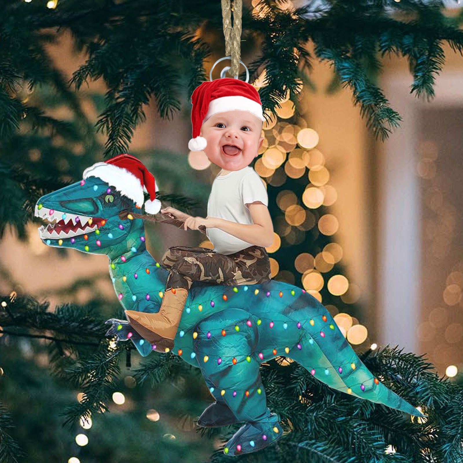 Blisscorners Christmas Kid And Mount - Custom Photo, Personalized Acrylic Ornament - Gift For Christmas, Family Gift2D Flat LM2111