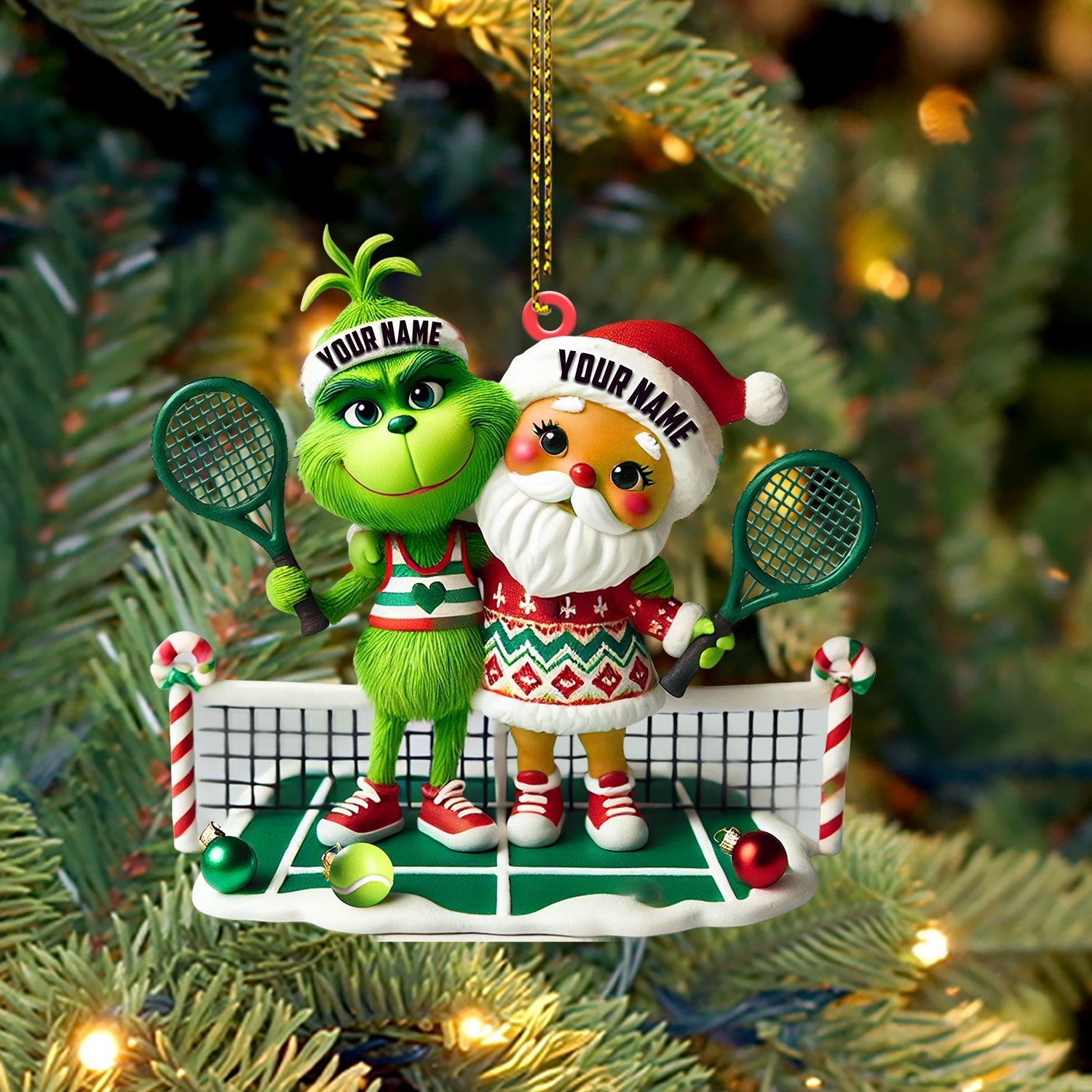 Blisscorners Couple Tennis Home Decor Christmas Ornament, Personalized Ornament52D Flat LM2211
