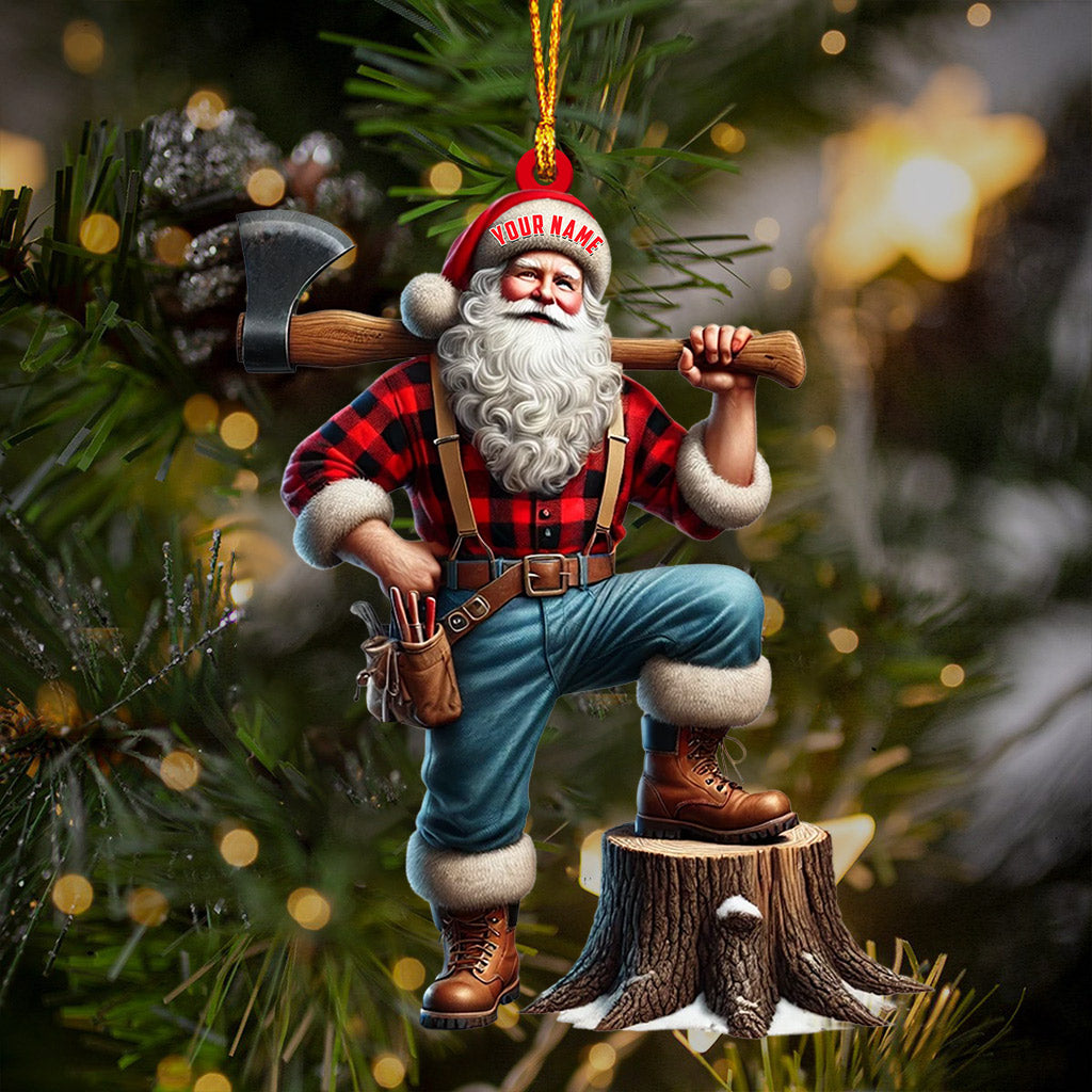 Blisscorners Carpenter Santa Christmas Ornament, Personalized Ornaments2D Flat LM2211