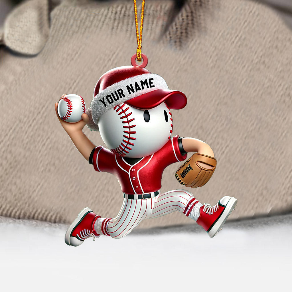 Blisscorners Baseball Player Christmas Ornament, Personalized Ornament2D Flat LM2211
