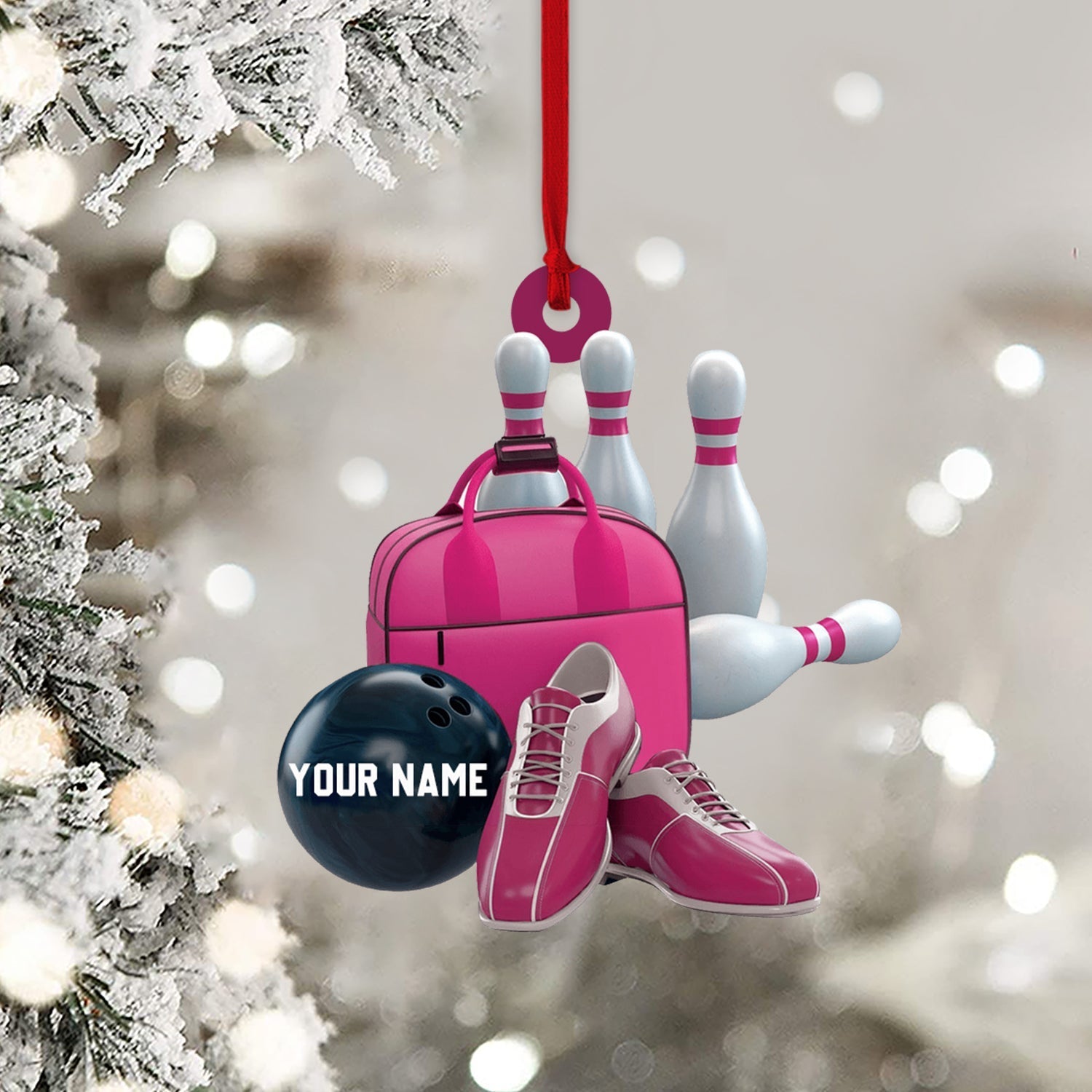 Blisscorners Bowling Set Christmas Ornament, Personalized Ornament2D Flat LM2211