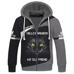 Blisscorners Black Cat Custom Name Shirt Hello Darkness My Old Friend 3D Shirts Gift For Cat Lovers