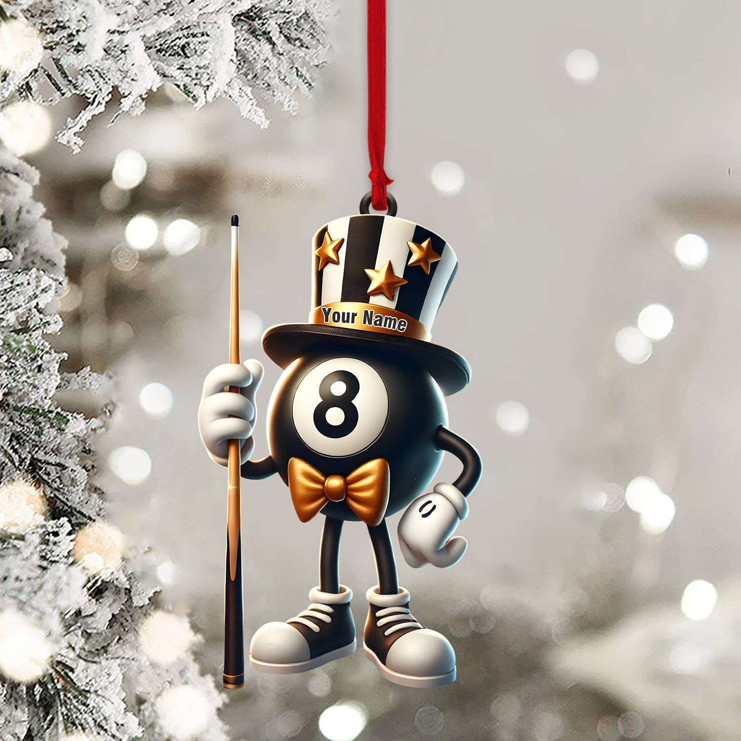 Blisscorners Mr.Billiard Christmas Ornament, Personalized Ornament2D Flat LM2211
