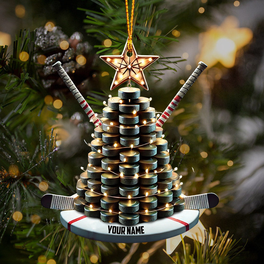 Blisscorners Hockey Tree Christmas Ornament, Personalized Ornament2D Flat LM2211