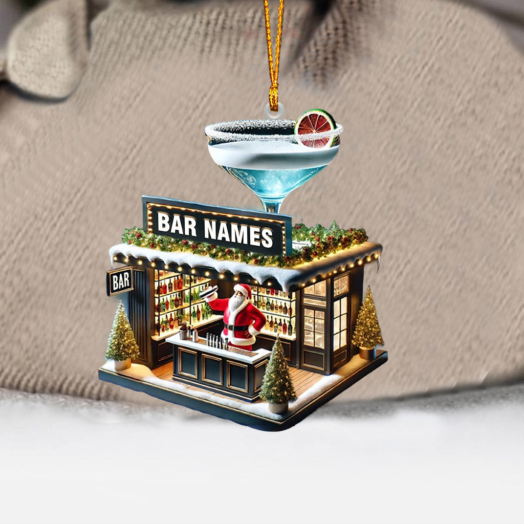 Blisscorners Santa Bar Home Decor Christmas Ornament, Personalized Ornament2D Flat LM2211
